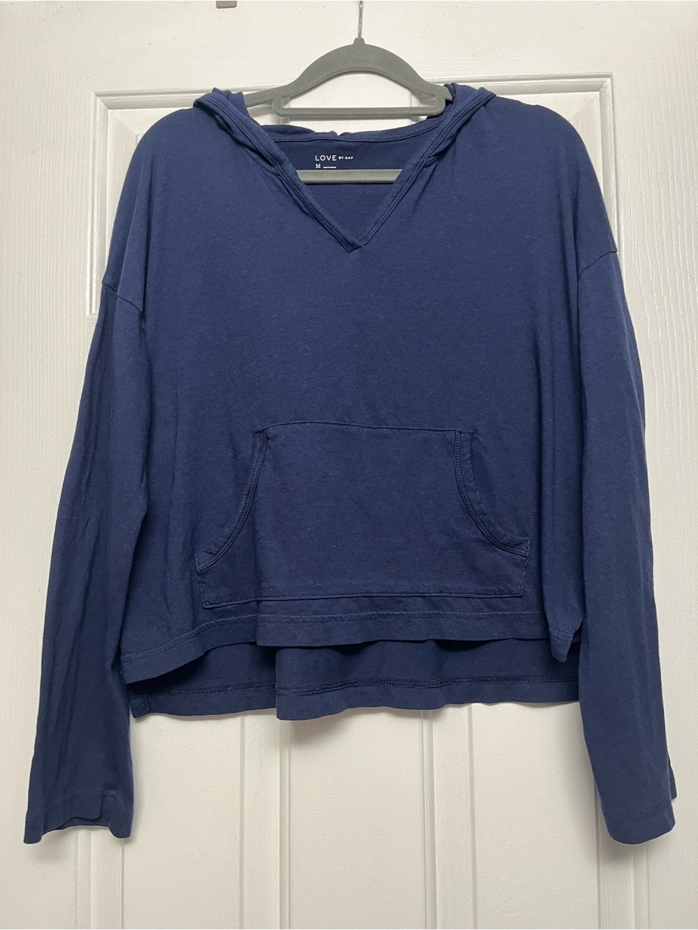 Navy Hooded Pullover with Kangaroo Pocket